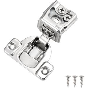 Probrico 2 Pack 1 Pair 1-1/4 inch Overlay Soft Close Cabinet Hinges Hidden Door Hinge for Kitchen Cabinet Hinges Concealed Self Closing Face Frame, 105 Degree Opening Angel