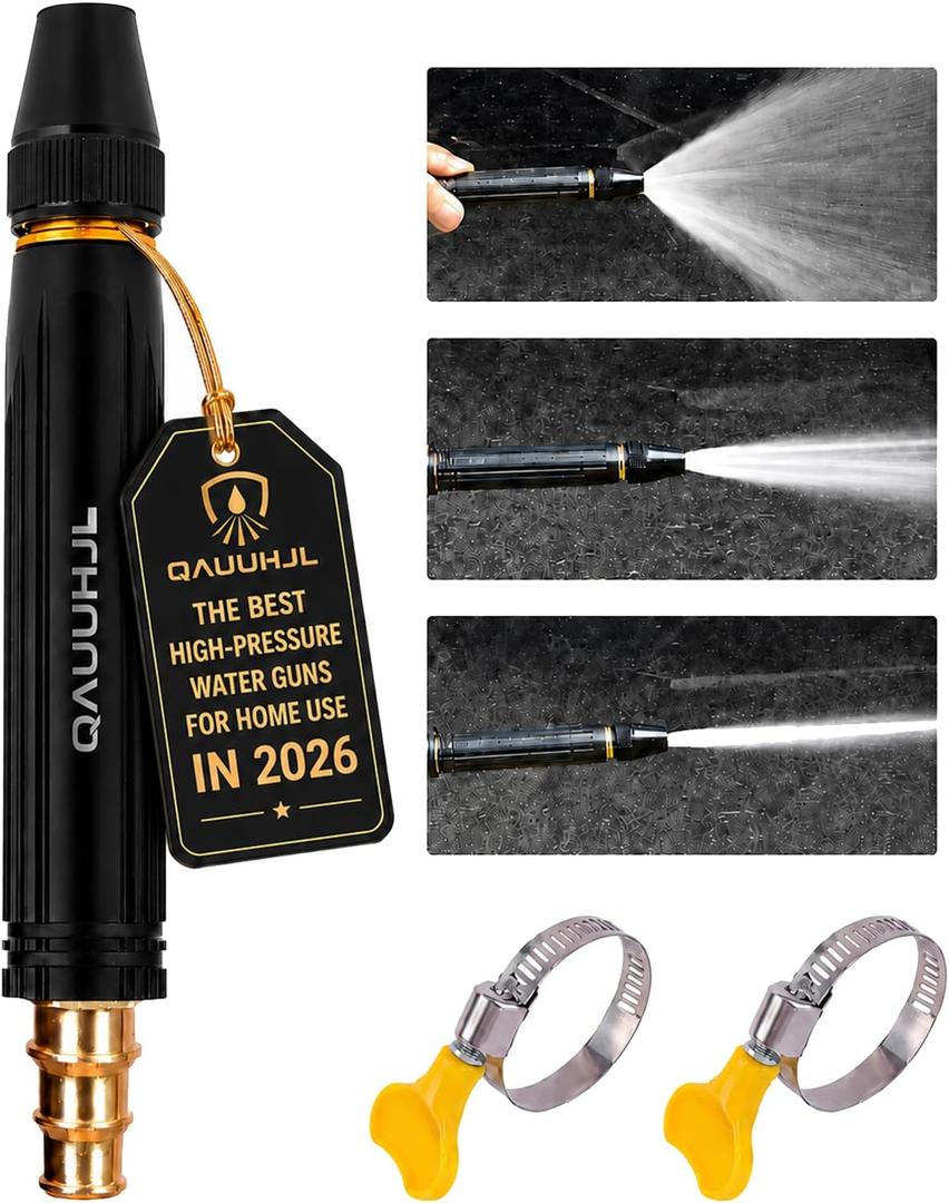 High Pressure Water Gun Hose Nozzle 2026 Upgraded Home Car Wash & Garden Sprayer Cannon Powerful Cleaning the Floor&windows Booster Wand Set Attachment Pet Bathing Jet Sweeper Tool Adjustable
