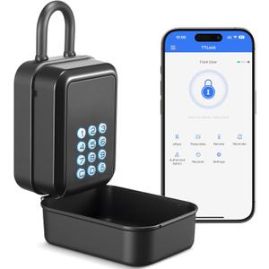 Smart Key Lock Box Electronic Bluetooth Lock Box with APP Control & PIN Code Types,Share eKey Lock Box for Airbnb Realtor House Office with Removable Shackle