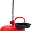 EcoExoplorer Oil Drain Tank, 8 Gallon Waste Oil Drain Container, Portable Oil Lift Drain Pan Air Operated Drainer, Fluid Fuel Drainage Adjustable Funnel Height, Pressure Regulating Valve, Wheel, Red