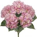 Pink Hydrangea Artificial Flowers Large Artificial Hydrangeas Silk Flowers for Home Decor Indoor Wedding Flowers Bouquets Faux Flowers Kitchen Centerpiece Table Decorations