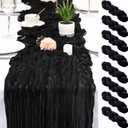 8 Pack Black Cheesecloth Table Runner 17x108 inch Boho Gauze Cheese Cloth Table Runners for Wedding Party Baby Bridal Shower Home Decor