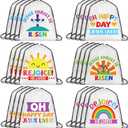 24 Pcs Christian Easter Drawstring Backpack He Lives Drawstring Religious Nativity He Is Risen Christian String Bag for Sunday School Church Classroom Prizes Party Favors Supplies Gift