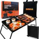 Adventure Seeka 24" Heavy Duty Folding Campfire Grill, Food-Safe Cooking Surface, Compact Folding Design, Portable Grill Grate & Griddle for Campfire Cooking, Australian Designed & Owned