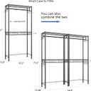 Xiofio Washer and Dryer Storage Shelf,Clothes Drying Rack,2 Tier Adjustable Height Storage Wire Basket with 2 Side Hook Laundry Shelves Used for Bathroom, Bedroom,Balcony,Black