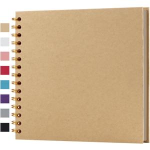 potricher 8 x 8 Inch DIY Scrapbook Album 40 Pages Hardcover Kraft Paper Scrap Book Photo Albums Memory Book for Wedding and Anniversary Family (Yellow, 8 Inch)