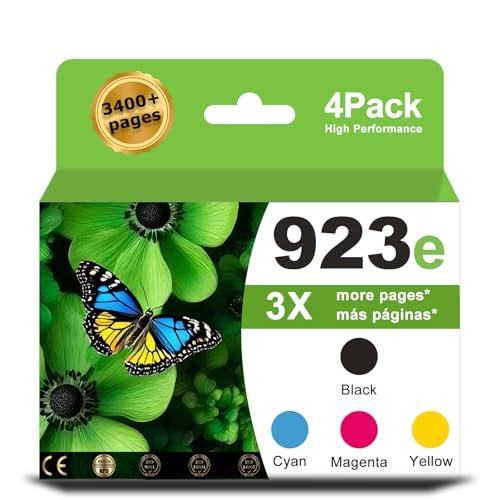 923 Ink Cartridges for HP Printers Replacement for HP Ink 923 923XL 923e Use with OfficeJet Pro 8135e 8130e 8139e 8138e 8122e 8120 8124e 8125e 8130 8132e 8134e Printer, Black/Cyan/Magenta/Yellow (4-Pack)