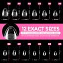 UNA GELLA Extra Short Almond Nail Tips Full Cover 216PCS Gel Nail Tips Short Almond Shaped Nails Tips Soft Gelly Gel Clear Fake Nails Tip for Acrylic Nail Tip Soak Off Home DIY Salon Nails 12 Sizes