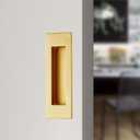 Recessed Finger Flush PullsPocket Door Handlesfor Sliding Barn Doors Handle, Bifold Doors Stainless Steel Rectangular Door Pulls Hardware (Gold, 6 Inch - 2p)