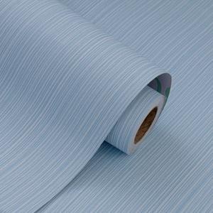 FUKU MON Grasscloth Fabric Wallpaper 24" X 394" Blue Gray Textured Thick Linen Classic Neutral Grassweave Contact Paper for Walls Cabinets Bedroom Counter Top Liners Fireplace