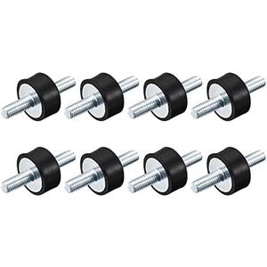 uxcell M6x18mm Rubber Mounts, 8pcs Anti Vibration Isolator Studs Shock Absorber Male for Air Compressors, Garage Motor, Diesel Engines, 20x10mm