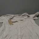 utcoco Womens Casual Short Sleeve Button Down Tie Waist Ruffled Striped Maxi Shirt Dress Khaki  XL