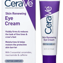 CeraVe Skin Renewing Eye Cream For Wrinkles, Under Eye Cream With Peptides + Caffeine + Niacinamide, For Wrinkles & Crows Feet, Paraben Free & Opthalmologist Tested