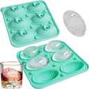 4Pack Football Ice Cube Tray,Football Shaped Novelty Silicone Ice Cube Mold, Large Ice Cube Tray with Lid for Whiskey, Cocktails, Football