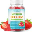 Vitamin D3 K2 Gummies 5000IU Sugar Free Supplement, 60 Count
