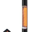 Freestanding Outdoot Electric Heater, Infrared Patio Heater for Outdoor/Indoor Use, 1500W Garage Heater Electric, Remote Controler, Black