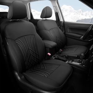 Subaru Forester Seat Covers 5 Sets, Custom Fit for Subaru Forester 2019 2022 2021 2022 2023 2024, Waterproof Faux Leather Seat Covers Black
