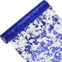 uxcell Sapphire Blue Table Runner Roll 11.4" x 30 Feet Sequin Foil Metallic Mesh Table Runner Decor Table Decorations for Wedding, Birthday Party, Christmas, New Year