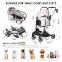 T3 Pro 3-in-1 Pet Stroller for Small Dogs & Cats Foldable, Lightweight with Detachable Carrier, 180 Canopy & Cup Holder (Beige)