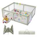 Foldable Baby Playpen, 1-Minute Setup, Lightweight Portable Playpen with Carry Bag, 59"x71" Indoor Outdoor Safty Play Yard for Babies & Toddlers, Beige