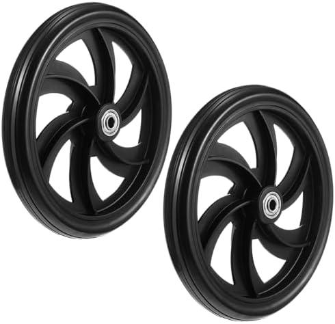 Datanly 2 Sets Replacement Wheelchair Wheels for Walkers 7.5 Inch Wheelchair Front Wheels Anti Slip Walker Rubber Replacement for Stroller Casters Rollers Accessories
