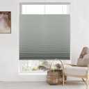 LazBlinds Top Down Bottom Up Cordless Cellular Shades, 27" W x 64" H, Grey | Blackout Light Blocking Honeycomb Shades Thermal Insulation Noise Reduction Blinds for Windows