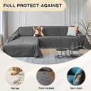 MYSKY HOME Couch Cover for Sectional Sofa, 2 Pieces Couch Covers for L Shape Sofa Cover, Furniture Protector for Pets, Kids, Sofa Slipcover for 2-3 Cushion Couch (71"x118"+71"x118", Dark Grey)