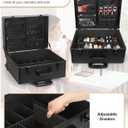 Relavel Rolling Makeup Case Cosmetology Case on Wheels Professional Extra Large Travel Train Case for Makeup Artists, Trolley Suitcase for Cosmetic Nair Art Salon Storage Organizer with 6 Clear Bags