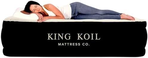 Amazon.com: King Koil Luxury Air Mattress Queen with Built in Pump, Integrated Premium Pillow Inflatable Airbed for Guests, Camping & Home 