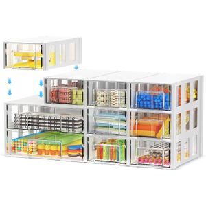 Desk organizer and accessories with 10 clear drawers,Office desk accessories storage,Makeup organizer,Modular Desktop organizer with drawers for Cosmetics,Office,Medicine,Jewelry,Craft (10pc)