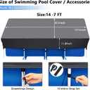 177 x 87 in Rectangle Pool Cover Drawstring Design 14x7 Rectangular Frame Swimming 14 Foot Pool Cover for 178x86 Above Ground Pools Durable and Tear-Resistant Winter Pool Cover