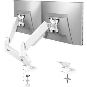 WALI Dual Monitor Stand, Adjustable Gas Spring Arm Monitor Mount for 2 Monitors up to 32 Inch,19.8lbs Capacity (GSMP002W), White by WALI