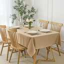 Maxmill Jacquard Tablecloth Stain Resistant Waterproof Wrinkle Resistant Spillproof Washable Soft Slubby Texture Table Cloth for Dining Room, Indoor and Outdoor Use, Rectangle 60 x 140 Inch, Beige (140" x 60" (Rectangular))