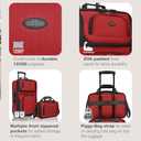 U.S. Traveler Rio Lightweight Softside Rolling Carry-on Suitcase, 2-Wheel Set, Red, Size: 21"/14"