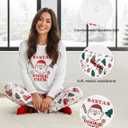 PATPAT Family Christmas Pjs Matching Sets Holiday Jammies Sleepwear Christmas Pajamas for Family Xmas Outfits with Socks (White, XL)