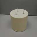 Extra Large Outdoor Waterproof Flameless Candle with 3 Wick, 6" x 6" Ivory Plastic Battery Operated LED Candle with Remote and Timer,Flickering Fake Pillar Candles for Garden Patio Porch Home Party