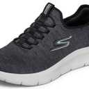 Skechers Men's Go Walk Arch Fit Engineered Mesh Lace Up Sneaker, Grey/Navy, 10.5