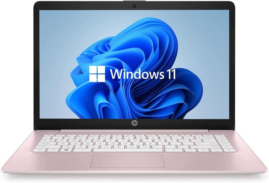 HP 14" HD Laptop, Windows 11, Intel Celeron Dual-Core Processor Up to 2.60GHz, 4GB RAM, 64GB SSD, Webcam, Dale Pink 
