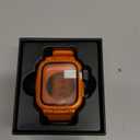 Goton 3 in 1 Waterproof Case with Band for Apple Watch with Built-in Tempered Glass Screen Protector 45mm, 360 Shockproof Bumper Face Cover with Band for Apple Watch Series 9/8/7, 45mm (Orange)