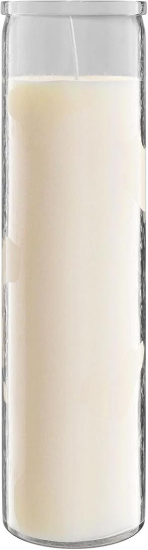 Simply Soson 2x8 inch Ivory Devotional Candles in Glass Jar - 1 Piece - 90 Hours  Prayer Candle - Tall Pillar Candles for Religious, Memorials, Party Decor