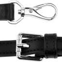 Allzedream Leather Purse Strap Replacement Crossbody Handbag Long Adjustable (Black, Silver Hardware)