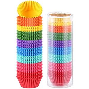 Gifbera Colored Mini Paper Cupcake Liners Vibrant Muffin Baking Cups 400-Count