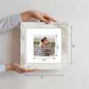 Hongkee 6x6 Picture Frame Set of 4, Made of Glass and Distressed White Wooden Frame - Display Picture 4x4 with Mat or 6 x 6 Without Mat, 6x6 Photo for Wall or Tabletop