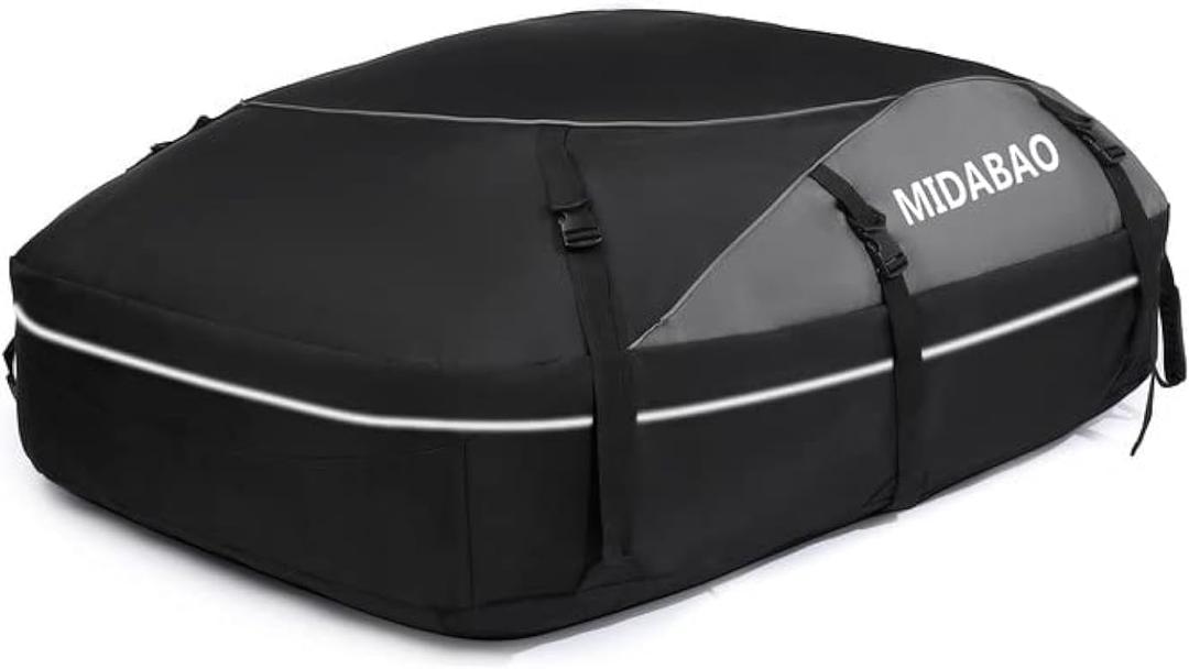 MIDABAO 20 Cubic Waterproof Duty Car Roof Top Carrier-Car Cargo Roof Top Bag, Waterproof & Coated Zippers includes Anti Slip Mat with or without Racks (20 Cubic Feet)