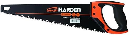 HARDEN Tools 18" (455mm) Pro Hand Saw – #65 Mn Steel Blade, Heat Treated, HRC >54 Teeth Hardness, 3-Sided Grinding Teeth, Soft TPR Handle