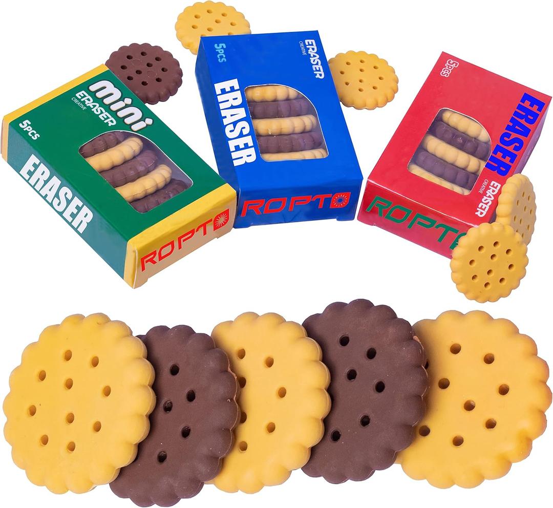 36 PCS Mini Food erasers for Kids Classroom Cookie Pencil Eraser for Kids Bulk Cute Fun