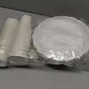 350 Pcs Cream White Scalloped Paper Plates Shell Edge Disposable Tableware Cocktail Napkins Cups Plastic Spoons Forks Knives for Wedding Baby Shower Picnic Birthday Party Supply for 50 Guests