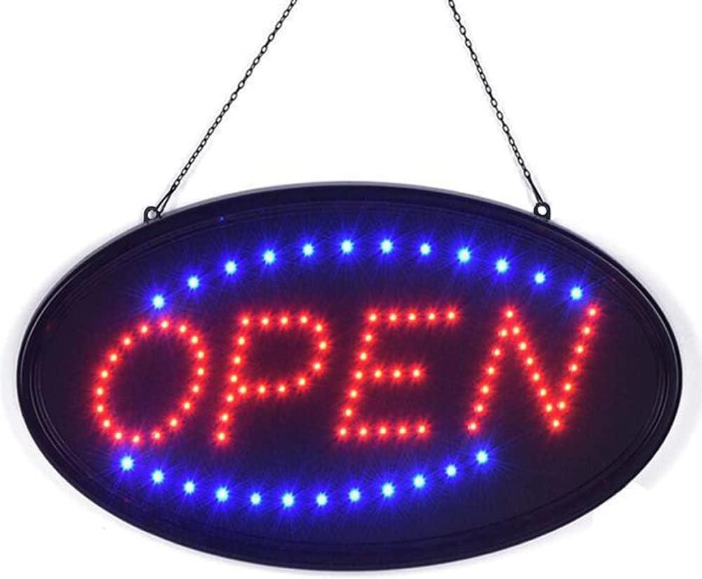 KEBE LED Open Sign, 19"x10" Bright High Visibility Advertisement Board Electric Display Sign Flashing Light for Business Walls Window Bar Shop Hotel, Two Modes