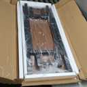 HIGDBFE Dresser with Hanging Rack, 8-Drawer Dresser for Bedroom with Charging Station & LED Lights, Fabric Dressers with Shoe Rack, Chest of Drawers with Wooden Top for Bedroom, White, 11.8" D