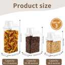 Airtight Grain Storage Containers with Measuring Cups, 3 Sizes | Well suited to kitchens, pantries, laundry rooms, refrigerators, or freezers when clear visibility and easy pouring matter, Large